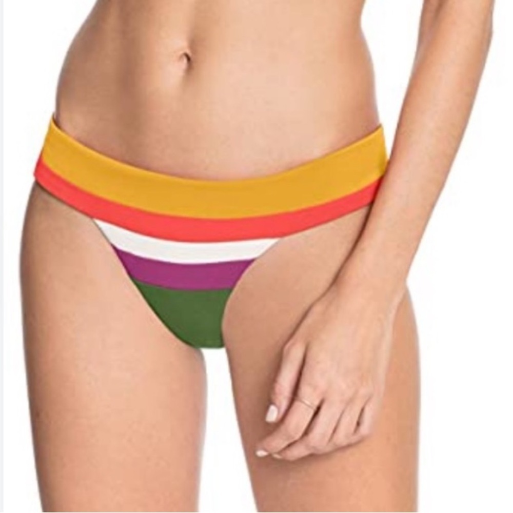 Robin Piccone Susie Multi Color Bikini Bottom Sz Large NWT | Robin Piccone Swim